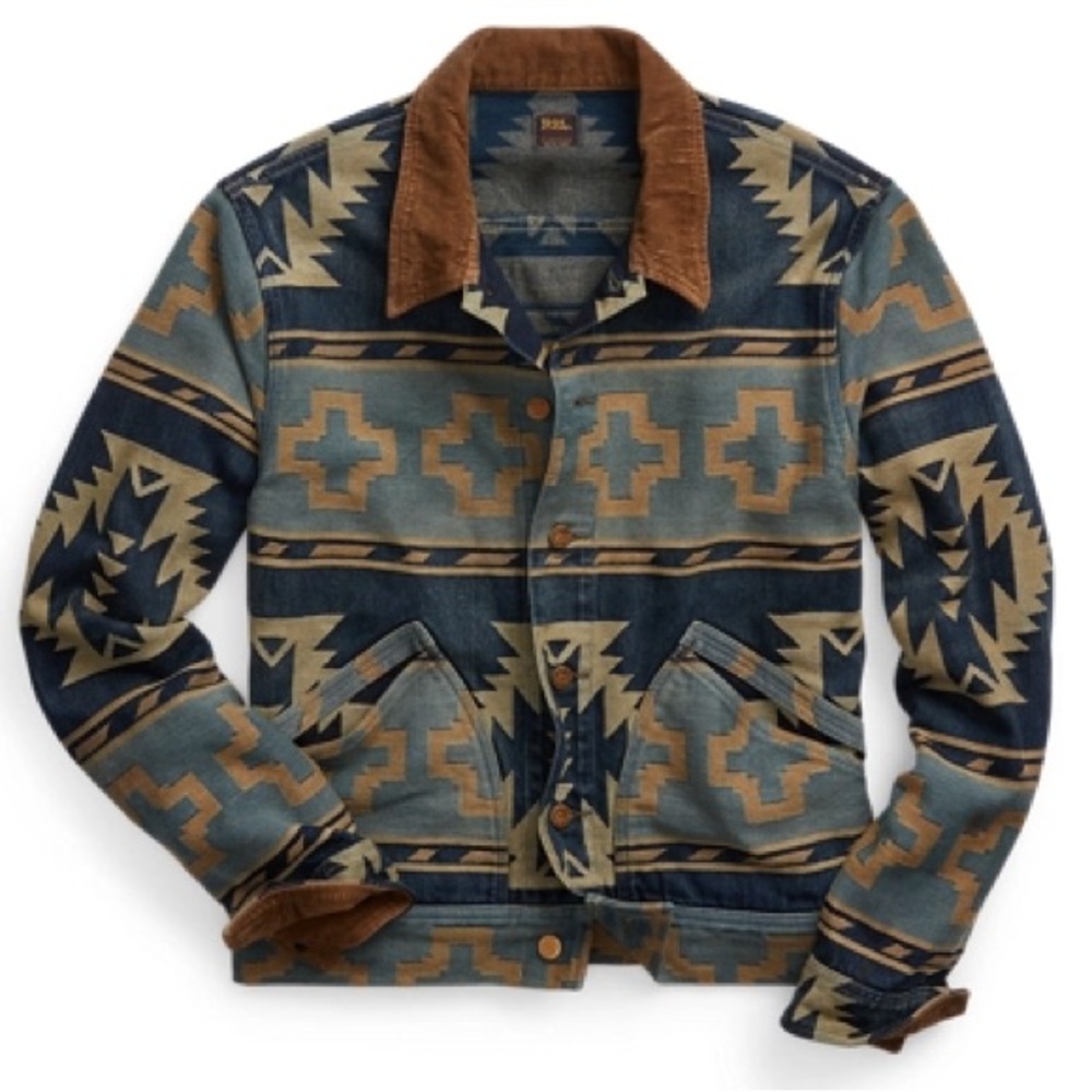 RRL Corduroy Trim Jacquard Denim Jacket